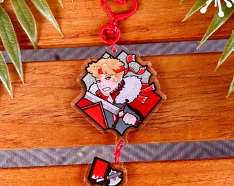 Red Knight and Axe Acrylic Keychain