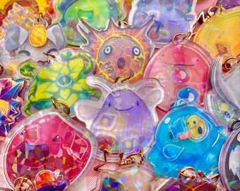 Holographic Slime Rancher Slime Shaker Charm Keychain