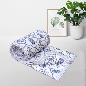 Master Dyeing Indian Jaipuri Block Print Quilt Printed Reversible Razai Handmade Floral Printed   Bedspread Ac Comforter Soft Cotton