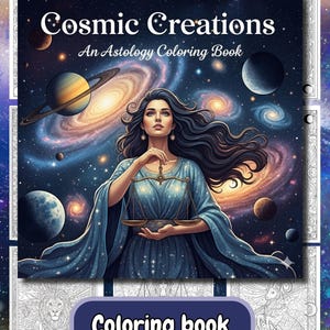 Zodiac Sign Coloring Book: Celestial Astrology Designs (Digital Download)