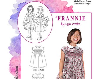 Frannie PDF Schnittmuster für ein gesmoktes Kleid