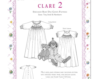 CLARE 2 - PDF pattern for a baby daygown