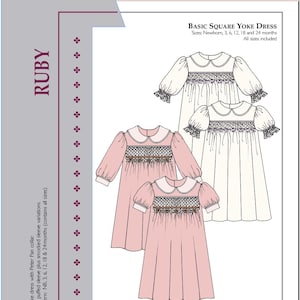 RUBY PDF Schnittmuster für gesmoktes Kinderkleid