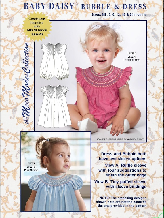 BABY DAISY - PDF Smocked Dress and Bubble Pattern - Etsy BABY DAISY - PDF Smocked Dress and Bubble Pattern - Etsy