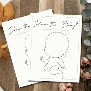 Draw the Baby Game: Minimalist Baby Shower Activity (Digital Download)