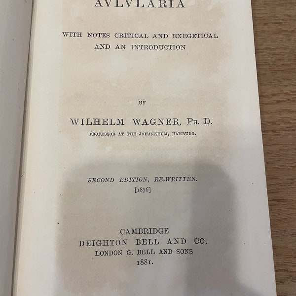 T. Macci Plauti Aulularia by Wilhelm Wagner 1881