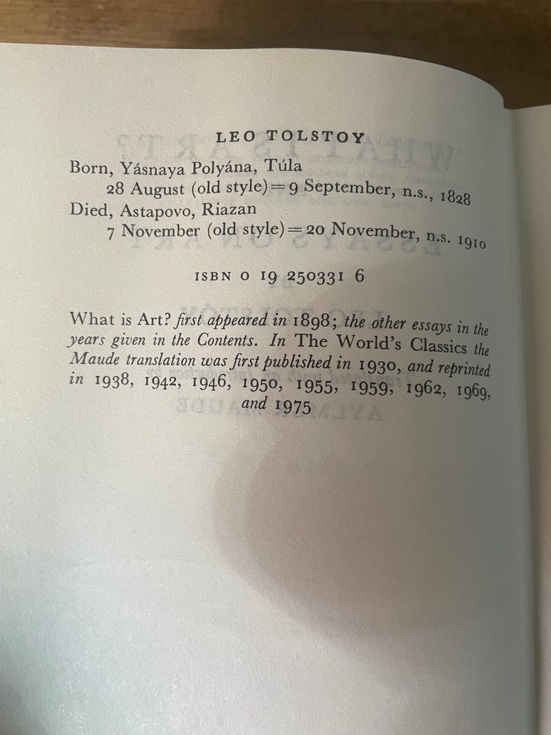 What is Art Leo Tolstoy 1975 Etsy