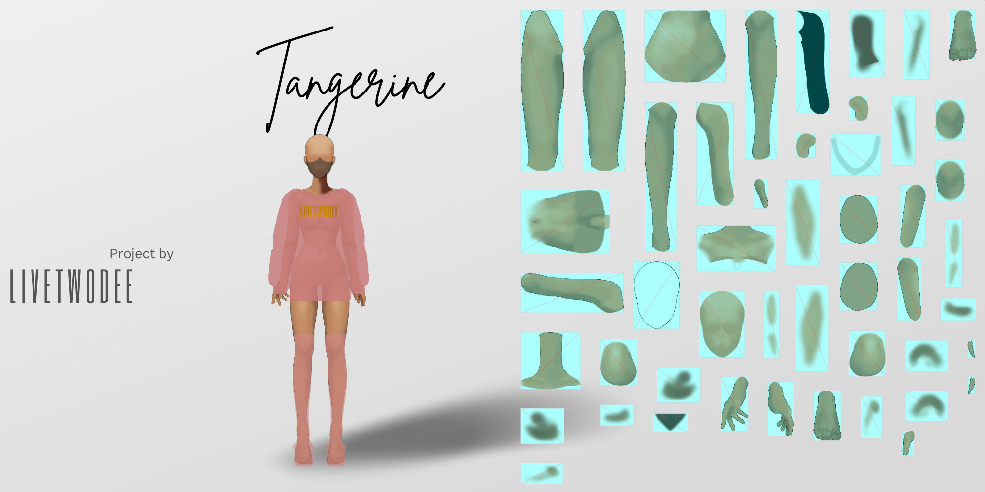 Vtuber Model Pack 3dlooking Body Base .PSD Separated Layers Vtuber