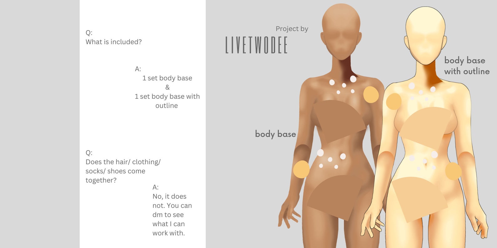 Vtuber Model 3d-looking Body Base .PSD Separated Layers Vtuber Assets ...