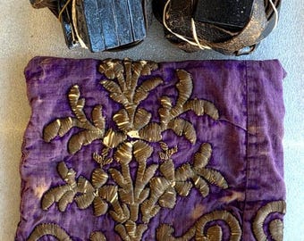 VERY rare ANTIQUE 19th leather TEFILLIN  & tree of life thread embroidery bag jewish  judaica