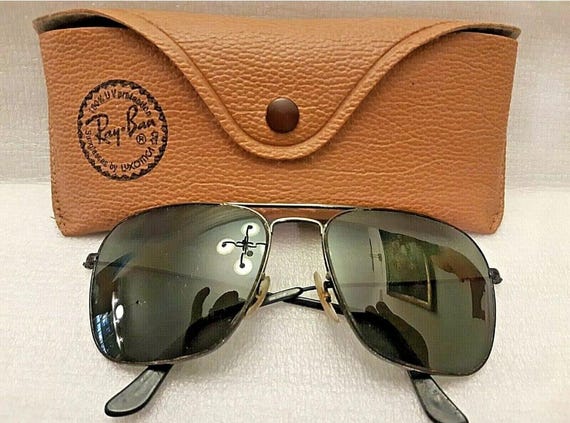Vintage Black RAY BAN Usa SUNGLASSES Caravan 58-16 With Case Rare