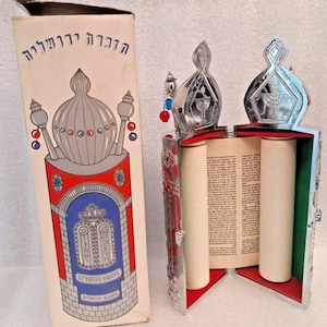 VTGatige Torarolle MENORAH judisch judaica hebräisch jerusalem israel in original box