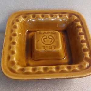 rare vintage pottery ceramic mid century LAPID  ISRAEL ASHTRAY advertising  50&#39;s