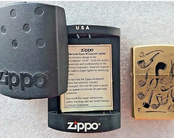 ZIPPO PIPE LIGHTER gold color bradford pa in box made in usa