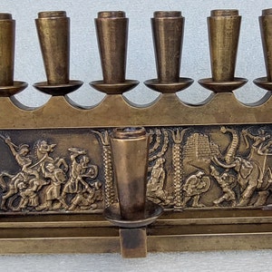 very rare judaica jewish old  MENORAH brass PAL BELL israel independenc 1948