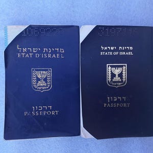 Vtg JOODS ISRAELL, lot van 2 PASPOORT Geannuleerde visa voor die persoon verlopen in de jaren 80