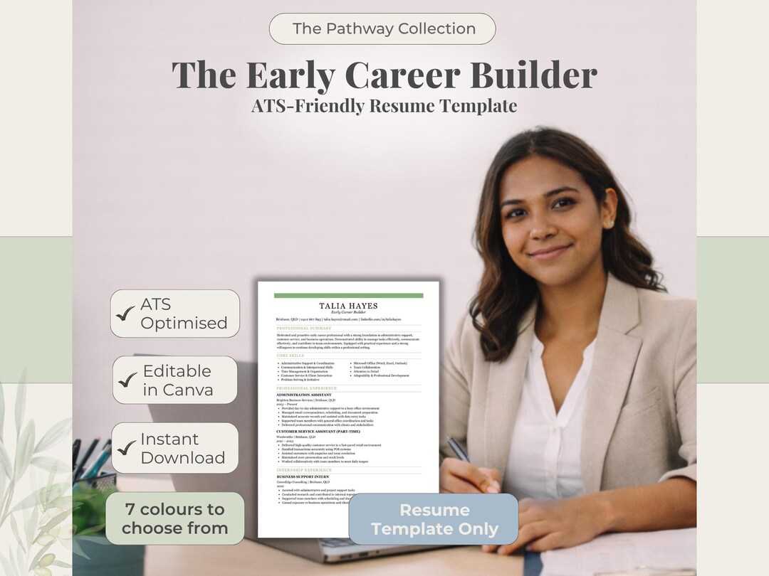 Graduate First Job Cv Example Early Career Resume Template, Entry Level Resume, Graduate Resume ...