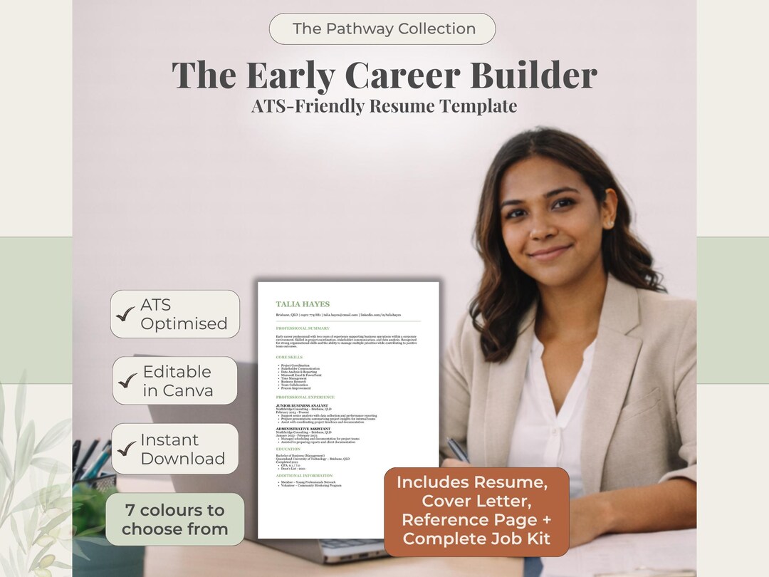 Early Career Resume Bundle | Graduate + Career Guide | Job Application ...