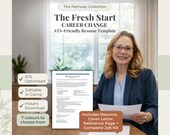 Career Change Resume Bundle, Entry Level Resume Template, No Experience Resume, Cover Letter, Job Tracker Canva Templates (The Fresh Start)