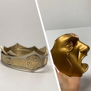 Rhaenyra and Viserys Targaryen Crown and Mask