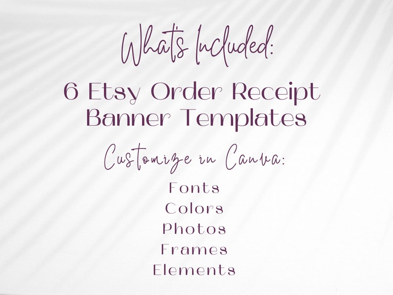 Boho Style Etsy Order Receipt Banner Templates Etsy