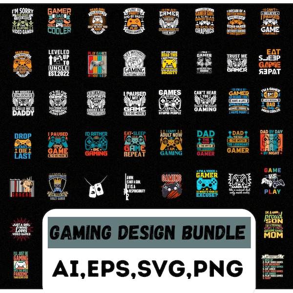 110  Gaming Svg Bundle | Gamer Svg  | Birthday Gift Boys Svg | Roblox Svg | Dowload File | Controller Svg | I Paused My Game To Be Here Svg