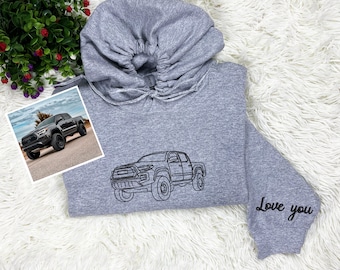 Personalized Car Embroidered Sweatshirt For Men, Custom Car Hoodie, Racing Crewneck, Classic Car Sweatshirt,Memorial Sweater For Dad and Son