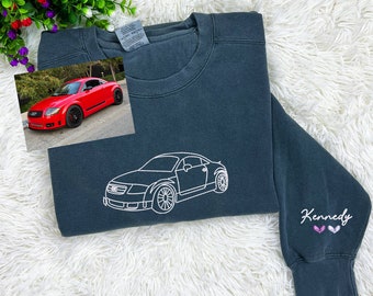 Custom Car outline Sweatshirt, Classic Car Comfort Colors® Sweatshirt, Race Car, Personalized Car Sweatshirt For Men, Car Lover Gift