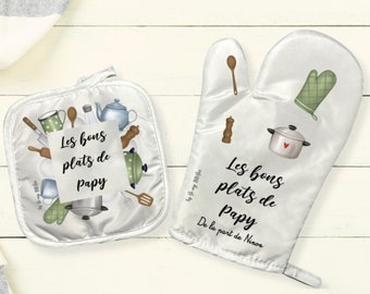 glove and potholder to personalize, model grandpa&#39;s good dishes