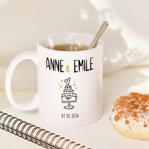Personalized ceramic mug, Valentine&#39;s Day gift, wedding mug, couple gift