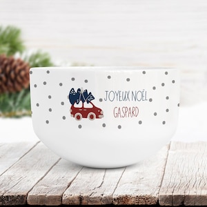 Personalized ceramic bowl, breakfast bowl, Christmas gift idea