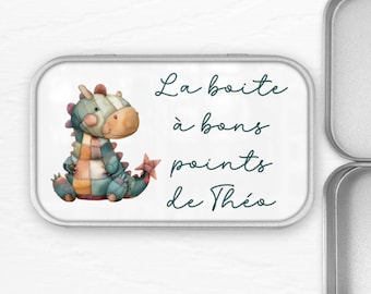 Customizable Metal Bonus Box, personalized bonus box, patchwork animal children&#39;s box