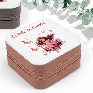 Boîte à Bijoux enfant personnalisée . Boîte à bijoux de Voyage Personnalisée - Cadeau  Petite Fille