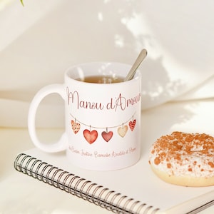 Personalized mug for grandma, grandmother gift, heart mug, personalized mom gift