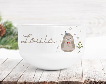 Personalized ceramic bowl, breakfast bowl, Christmas gift idea