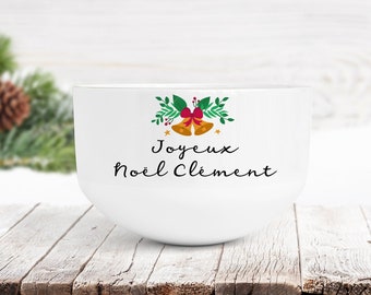 Personalized ceramic bowl, breakfast bowl, Christmas gift idea