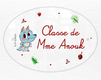 Targa per porta del maestro Oumaître, regalo insegnante, atsem, regalo di fine anno scolastico, regalo personalizzato