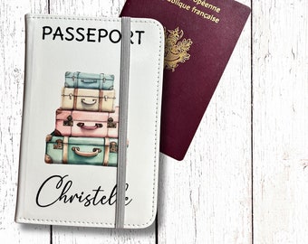 Protège passeport personnalisé, étui à passeport, porte cartes et passeport personnalisé, portefeuille personnalisé