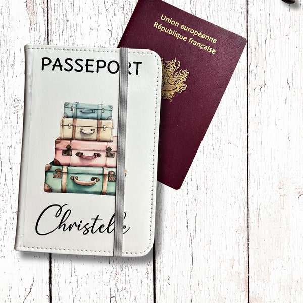 Protège passeport personnalisé, étui à passeport, porte cartes et passeport personnalisé, portefeuille personnalisé