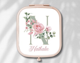 Miroir de Poche Personnalisés en Métal, cadeau fête des méres, cadeau mamie, cadeau maitresse