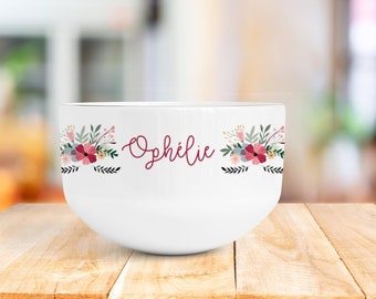 Personalized ceramic bowl, cereal bowl