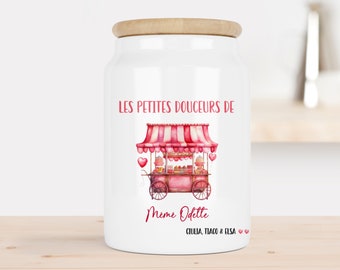 Pot en céramique personnalisé, pot à gourmandises personnalisé, pot à petits biscuits personnalisé, cadeau personnalisé