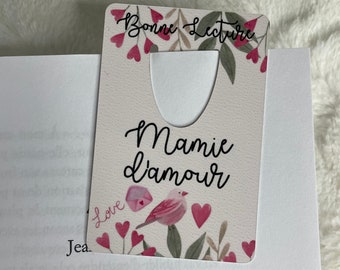 Personalized bookmark in metal granny of love