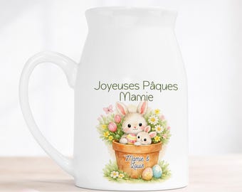 Personalized Easter Pitcher – Small Spring Vase – Personalized Milk Jug – Easter Table Decoration – Personalized Easter Gift