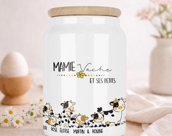Personalized ceramic jar with bamboo lid | Candy or chocolate jar | Easter decoration