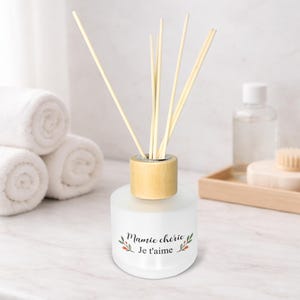 Personalisierter Duftdiffusor (125 ml) | Flasche aus mattiertem Glas | Geschenkidee für Zuhause | Personalisierbar mit Namen | Originelle Geschenkidee