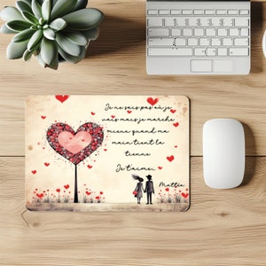 personalized mouse pad, customizable wedding gift, valentine's day gift