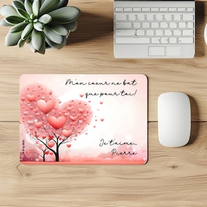 personalized mouse pad, customizable wedding gift, valentine's day gift