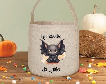 Personalized Halloween bag, personalized candy bag, Halloween bag with first name