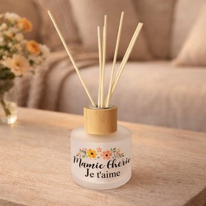 Personalized 125ml fragrance diffuser | Frosted glass bottle | Home decor gift | Personalized with name | Original gift idea